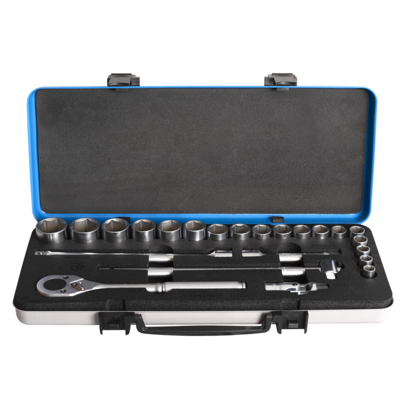 UNIOR 190-6P23 Muciņu komplekts 1/2" metāla kastē 10-32mm (23gab.)