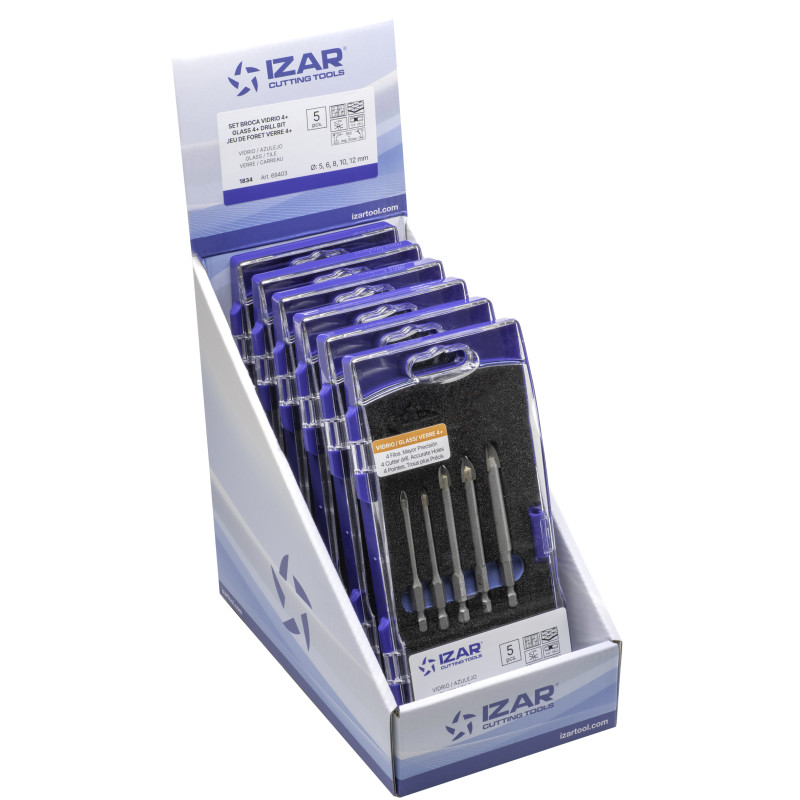 Izar DRILL BIT GLASS-TILE 4Z - 1834 - EXPO 6 SETS 05-06-08-10-12 mm