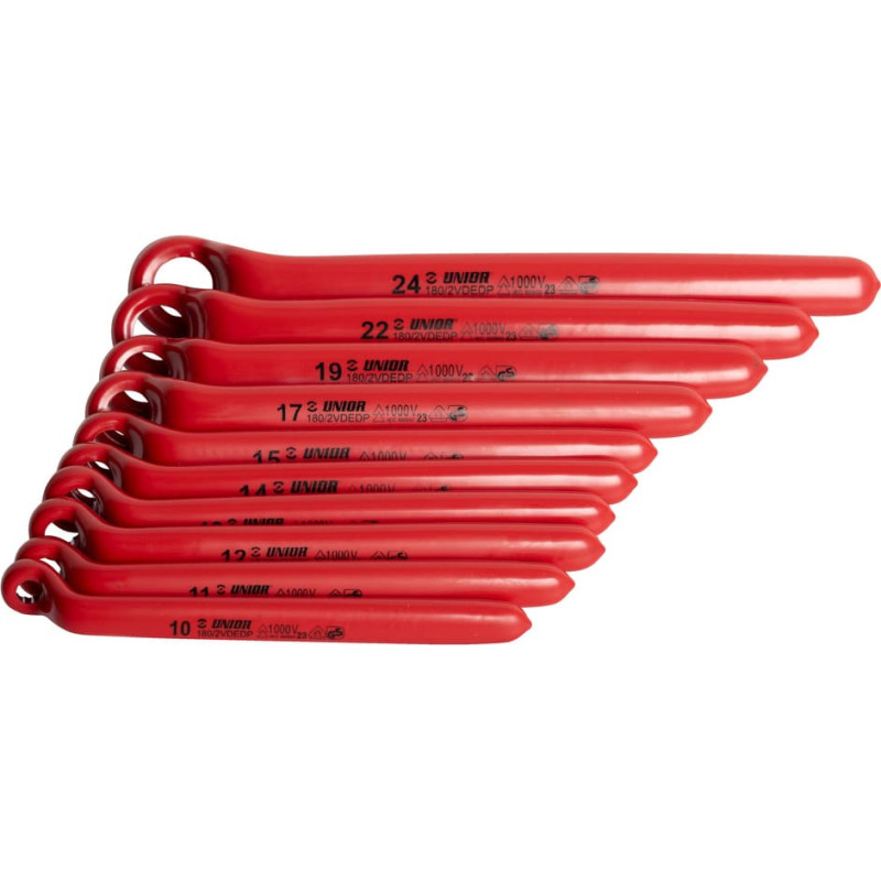 Unior 180/2VDEDPCB Izolētu gredzenatslēgu komplekts kartona kastē 10 - 24/10