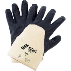 Nitras nitrila cimdi, dabīgā krāsa/zils, EN 399
