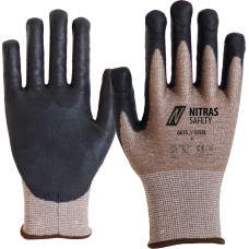 Nitras STEEL, griešanas un caurduršanas aizsargcimdi, brūni/melni;, EN 388, DIN SPEC 91365