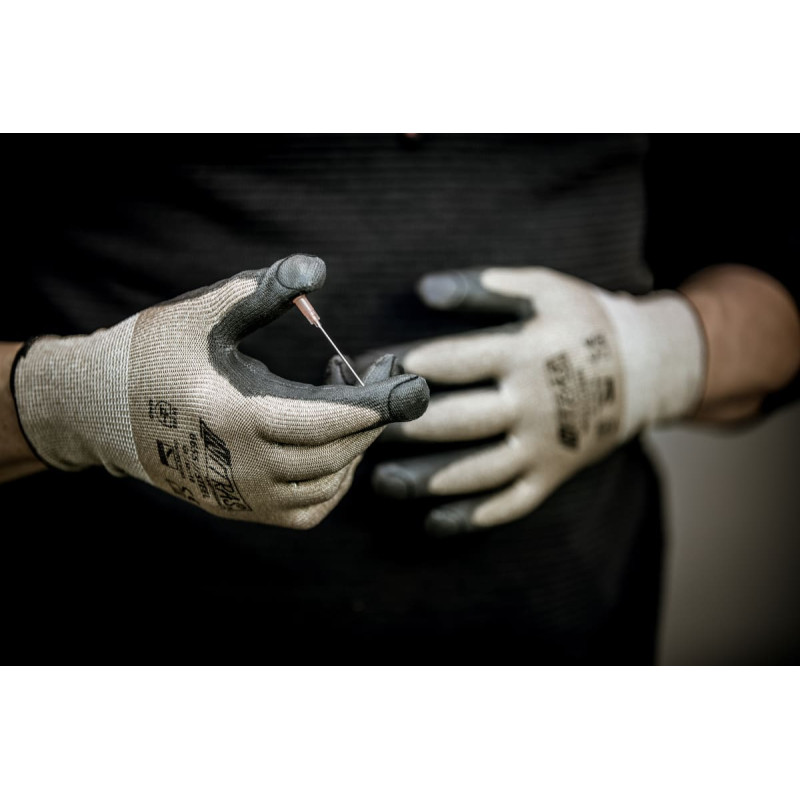 Nitras STEEL, griešanas un caurduršanas aizsargcimdi, brūni/melni;, EN 388, DIN SPEC 91365