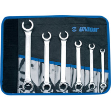 Unior Set of offset open ring wrenches in bag