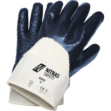 Nitras nitrila cimdi, dabīgā krāsa/zils, EN 400