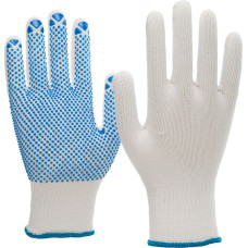 Nitras trikotāžas cimdi, balti/zili, EN 388