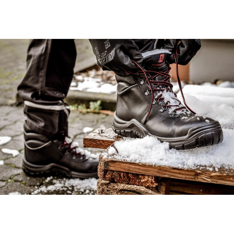 Nitras POWER STEP MID+ W, S3 CI HI HRO drošības ziemas zābaki, augsti, melni, EN ISO 20345, DGUV noteikums 112-191