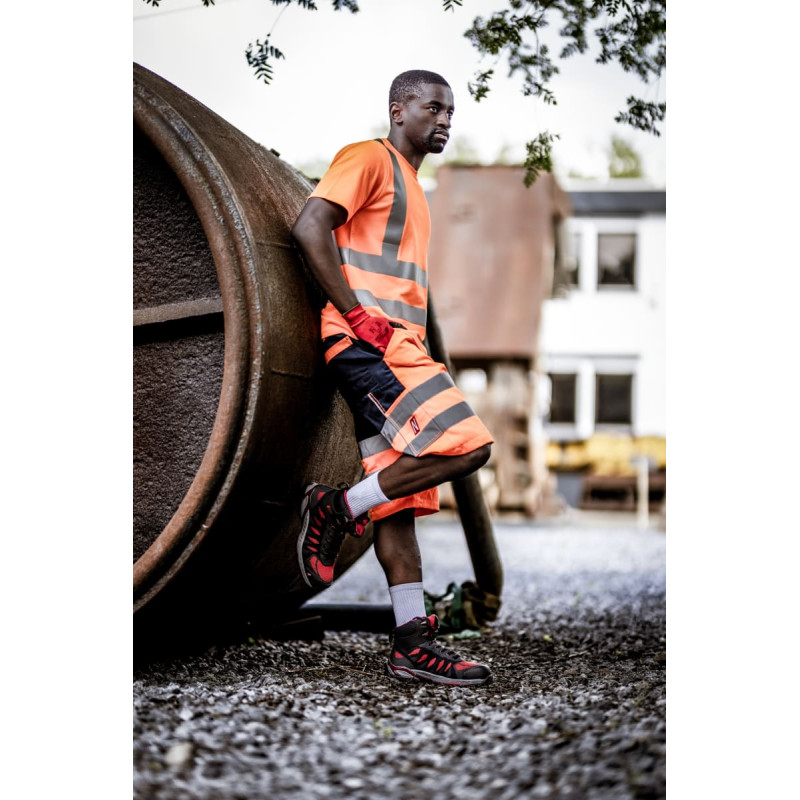 Nitras PRO STEP MID, S1 P drošības zābaki, pusaugsti, melns/sarkans , EN ISO 20345, EN 61340-4-3, DGUV noteikums 112-191