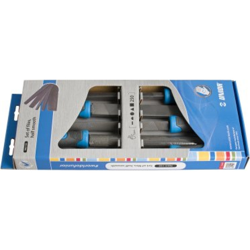 Unior 762/5 1/2S Komplekts Vīles, half smooth kartona kastē 250 /5