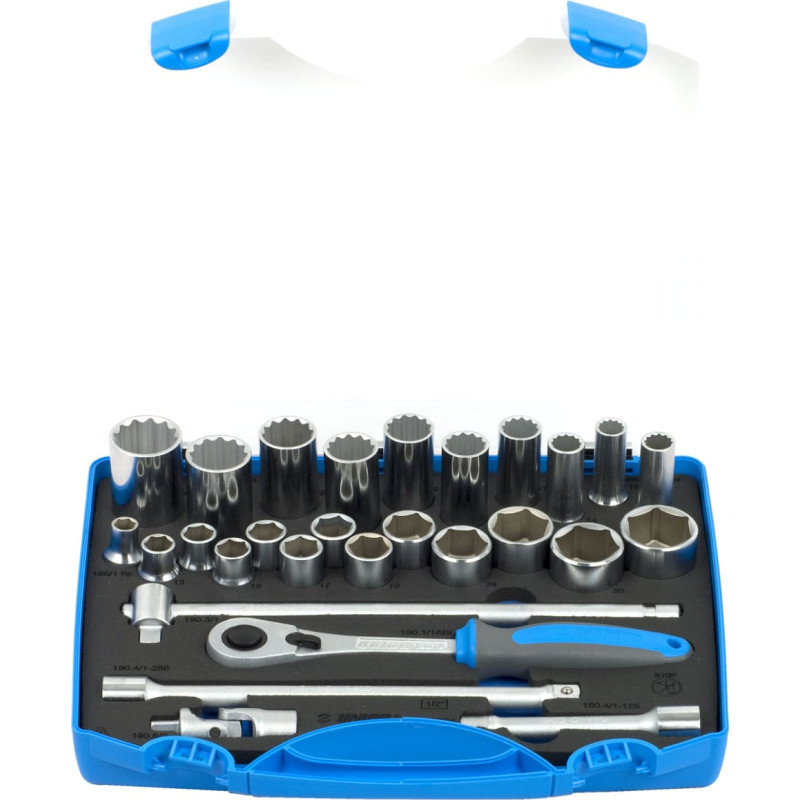 Unior 190BI6P28 Muciņu komplekts 1/2 plastmasas kastē /28