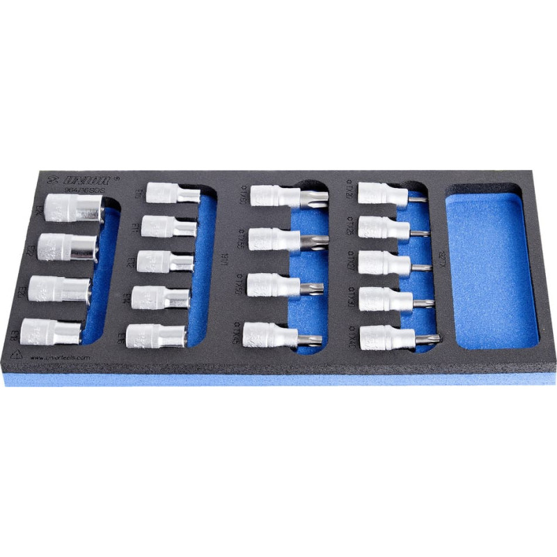 Unior 964/16SOS Komplekts skrūvgriezis Muciņu atslēgas TX profile in SOS tool tray /18