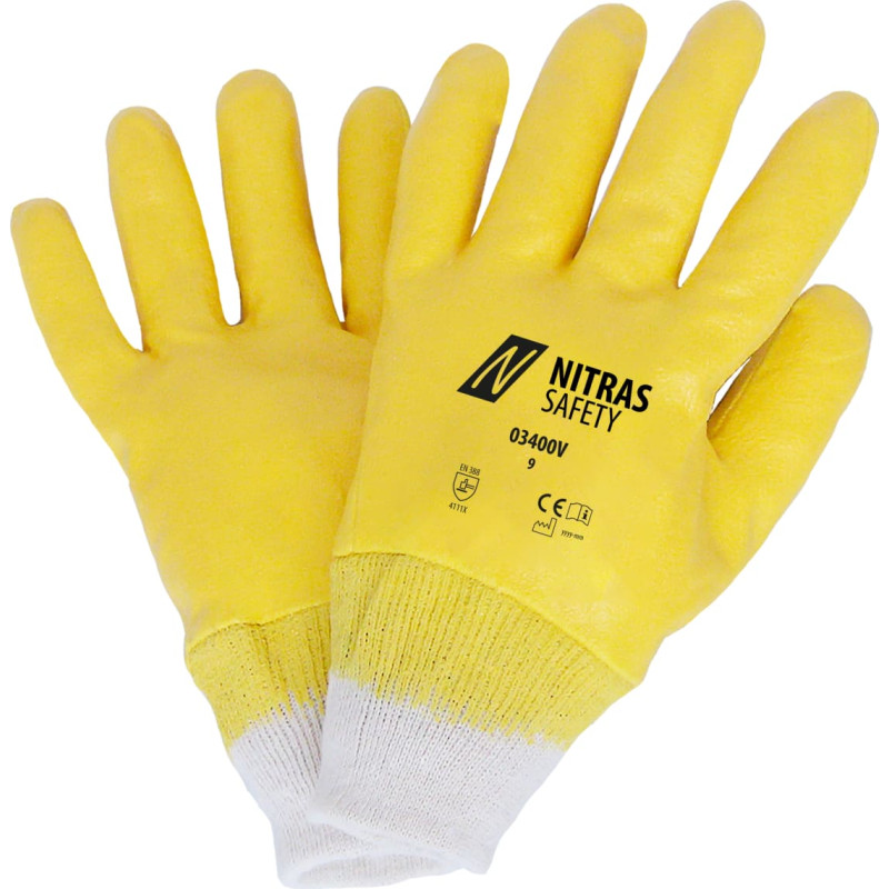 Nitras nitrila cimdi, dabīgā krāsa/dzeltens, EN 397