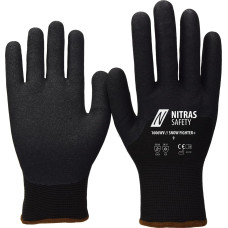 Nitras SNIEGA CĪNĪTĀJS+, ziemas cimdi, melni, EN 388, EN 518