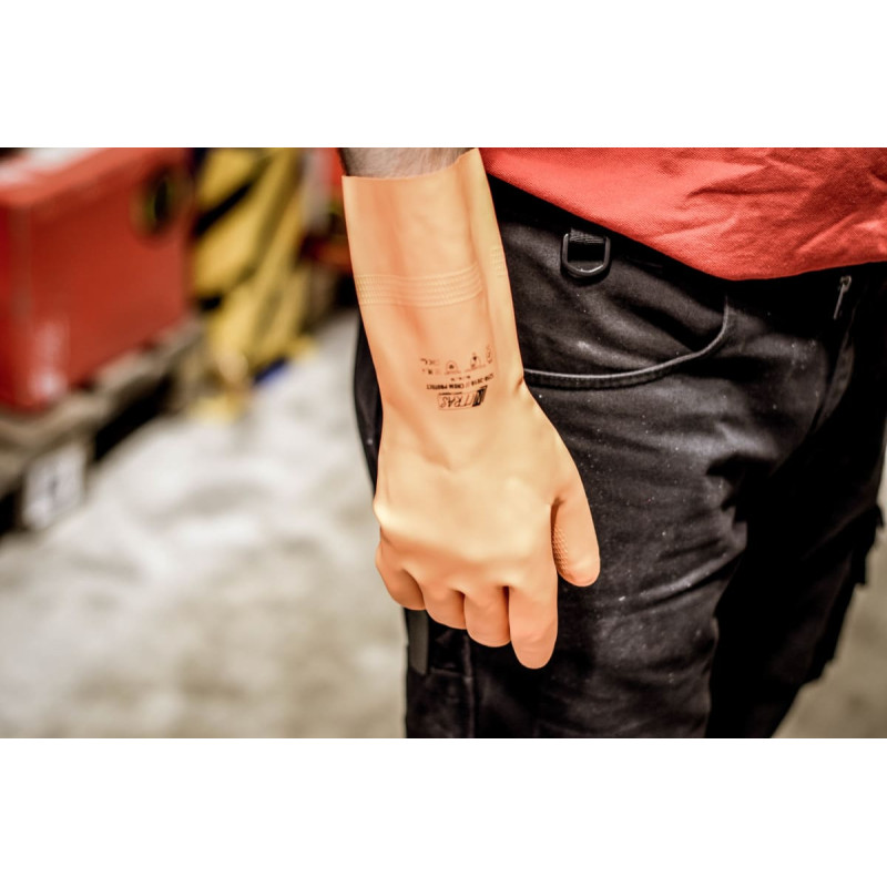 Nitras CHEM PROTECT, ķīmiskie aizsargcimdi, oranži, EN 388, EN ISO 374