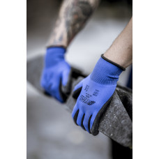 Nitras neilona cimdi, zili/melni, EN 388