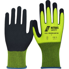 Nitras NYLOTEX SOFT HV, montāžas cimdi, neona dzeltens / tumši zils, EN 388