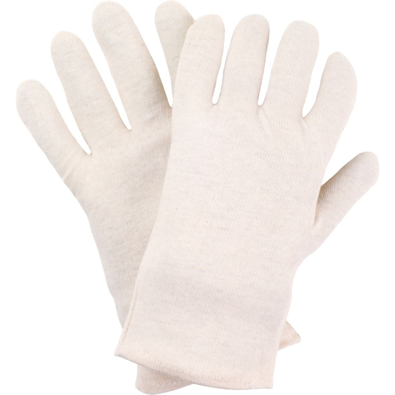 Nitras kokvilnas interlock cimdi, dabīgā krāsā