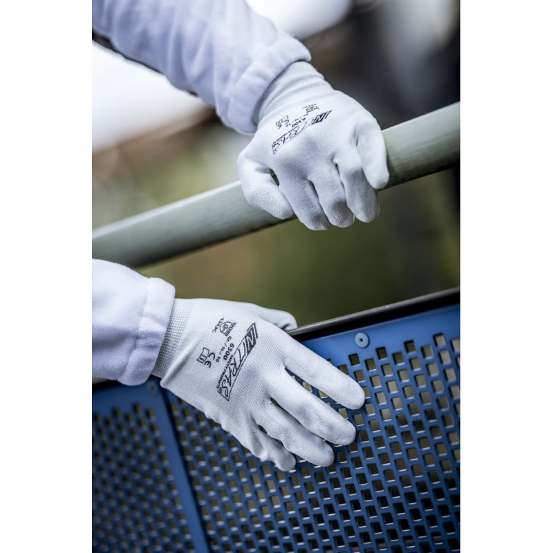 Nitras griezuma aizsargcimdi, balti/balti, EN 388