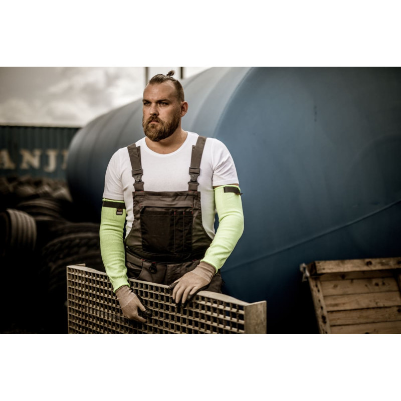 Nitras TAEKI pret griezumiem izturīgi roku aizsargi, neona dzeltena, EN 388, EN 407