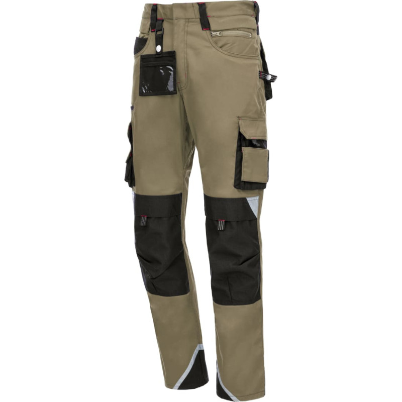 Nitras MOTION TEX PRO FX, darba bikses, garas, haki / melnas, OEKO-TEX