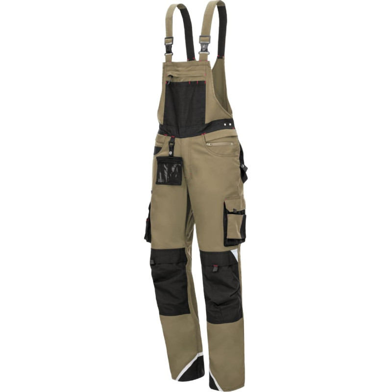 Nitras MOTION TEX PRO FX, bikses ar krūšdaļu, haki / melns, OEKO-TEX