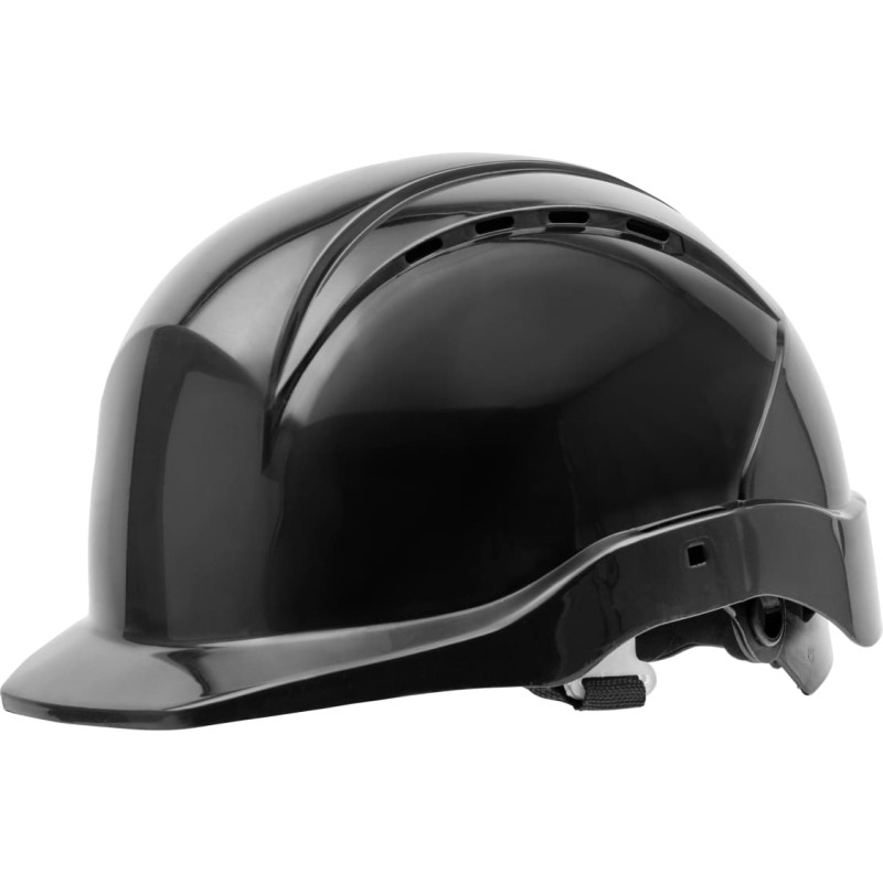 Nitras HEAD PROTECT, rūpnieciskā aizsargķivere, apvalks no HDPE, melns, iekšpuse no LDPE/tekstila, melna/pelēka, EN 397