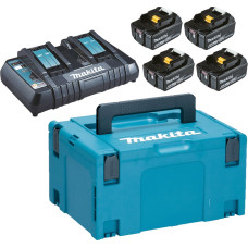 Makita LXT® Lādēšanas komplekts - 18V • BL1860B x4 • DC18RD • LXT® 198091-4
