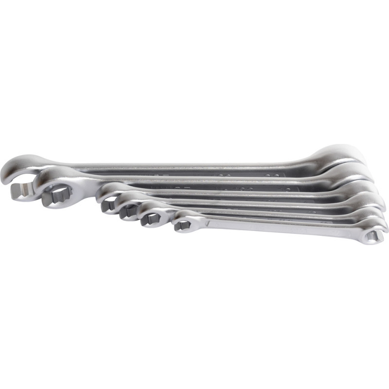 Unior Set of offset open ring wrenches in carton box