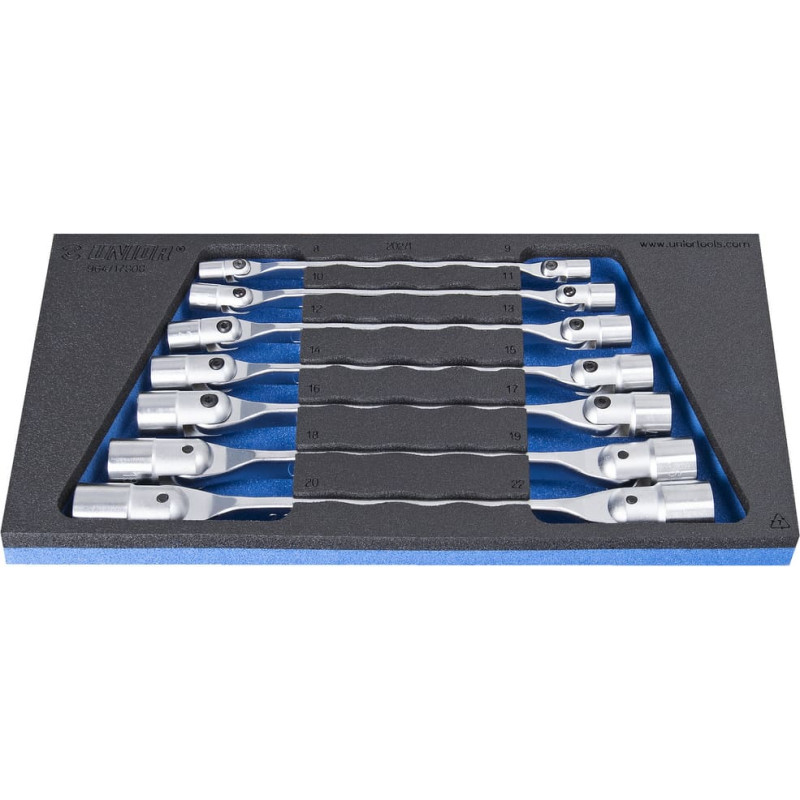 Unior 964/17SOS Komplekts swivel end Muciņu atslēgas in SOS tool tray 8 - 22/6