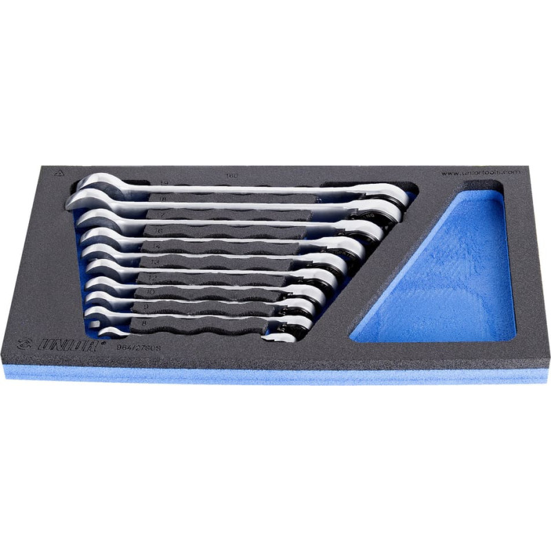 Unior 964/27SOS Kombinēto tirkšķatslēgu komplekts SOS ieliknī 8 - 19/10