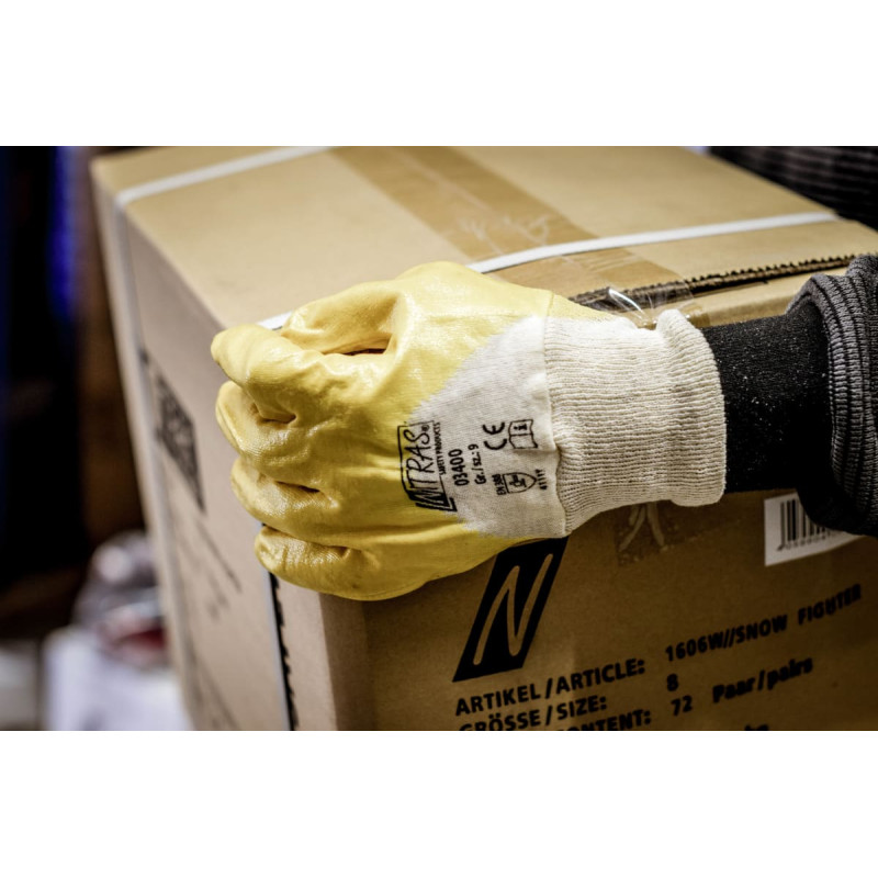 Nitras nitrila cimdi, dabīgā krāsa/dzeltens, EN 388