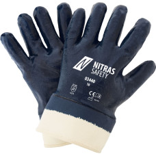 Nitras nitrila cimdi, dabīgā krāsa/zils, EN 402
