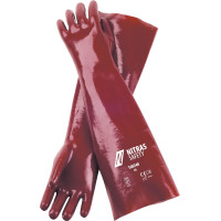 Nitras PVC cimdi, dabīgā krāsa / sarkans, EN 390