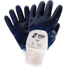 Nitras premium klases nitrila cimdi, balti/zili, EN 388