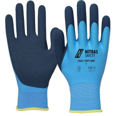 Nitras SOFT GRIP, montāžas cimdi, gaiši zils/tumši zils, EN 388