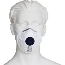 Nitras SAFE AIR, respiratora maska, FFP2 NR, ar vārstu, balts, EN 149, kaste pa 15 gab.