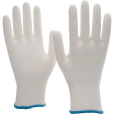 Nitras trikotāžas cimdi, balti, EN 388, EN 407