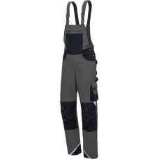 Nitras MOTION TEX PLUS, kombinezoni ar krūšu daļu, pelēki / melni, OEKO-TEX