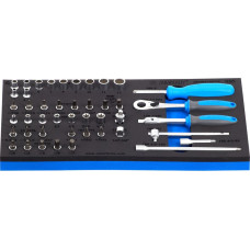 Unior 964/5S12SOS Komplekts 1/4 Muciņu atslēgas with Aksesuāri in tool tray /45