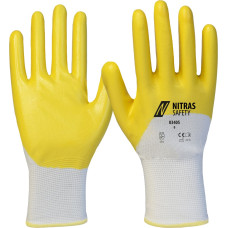 Nitras nitrila cimdi, balti/dzelteni, EN 388