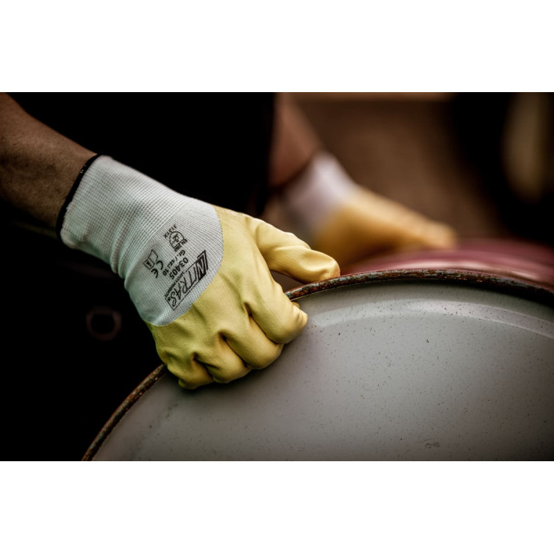 Nitras nitrila cimdi, balti/dzelteni, EN 388