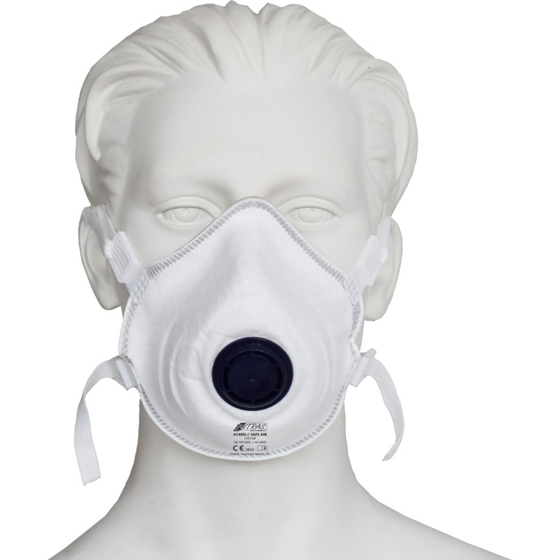Nitras SAFE AIR, respiratora maska, FFP3 NR, ar vārstu, balts, EN 149, kaste pa 10 gab.