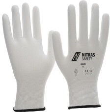 Nitras neilona cimdi, balti, EN 388