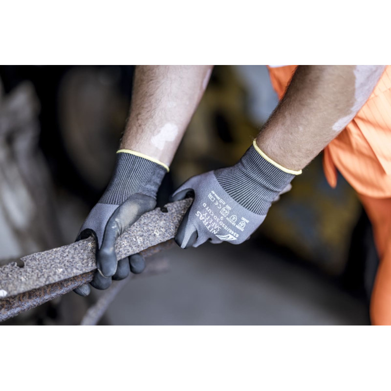 Nitras ESD 3D CUT D, griešanas aizsargcimdi, pelēks/melns, EN ISO 21420, EN 388, OEKO-TEX