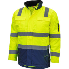 Nitras MOTION TEX VIZ, augstas redzamības parka, neona dzeltena / tumši zila, EN ISO 13688, EN ISO 20471, EN 343