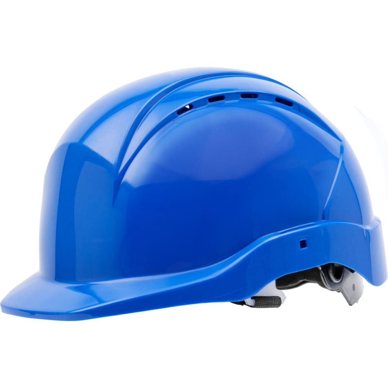 Nitras HEAD PROTECT, rūpnieciskā aizsargķivere, apvalks no HDPE, karaliski zils, iekšpuse no LDPE/tekstila, melna/pelēka, EN 397