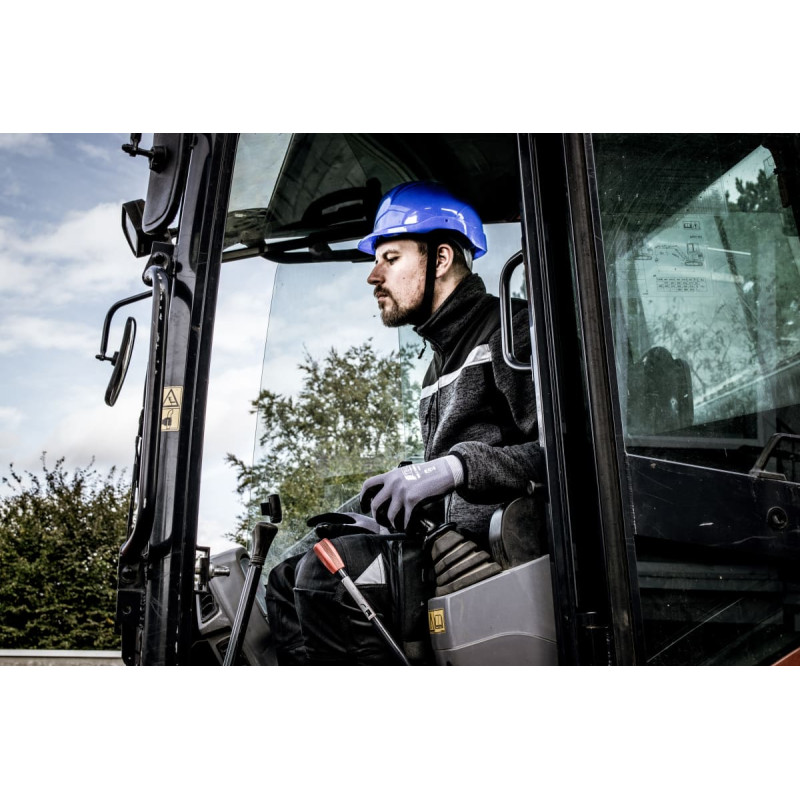 Nitras HEAD PROTECT, rūpnieciskā aizsargķivere, apvalks no HDPE, karaliski zils, iekšpuse no LDPE/tekstila, melna/pelēka, EN 397