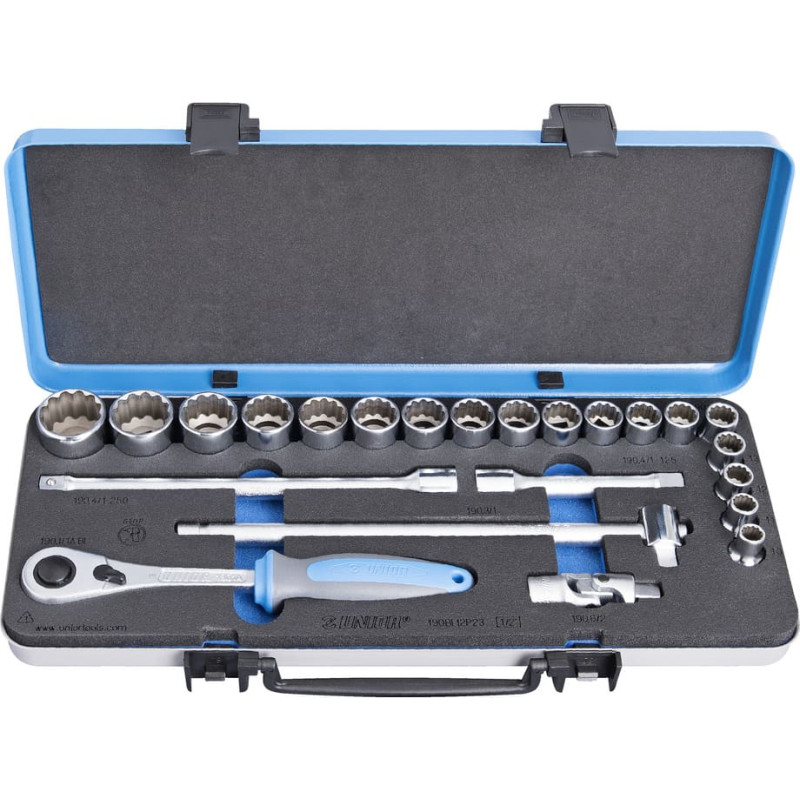 Unior 190BI12P23 Muciņu komplekts 1/2 metāla kastē 10 - 32/23