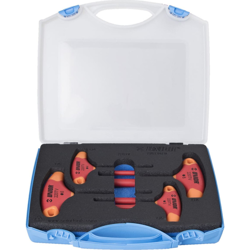 Unior 220TV4PB Komplekts insulated Seškanšuagon T Atslēgas plastmasas kastē 0