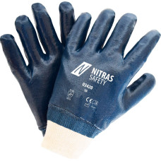 Nitras nitrila cimdi, dabīgā krāsa/zils, EN 394