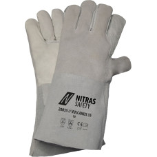 Nitras VULCANUS 35, piecu pirkstu metināšanas cimdi, pelēks / pelēks, EN 388, EN 12479